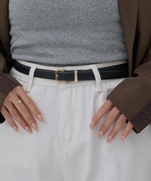 MANUELA(マヌエラ)の「【MANUELA】LEATHER BELT 20㎜ 102254/レザーベルト 20㎜(ベルト・レディース・ブラウン/グレー/ブラック/グレイッシュベージュ・FREE)」の5枚目の写真