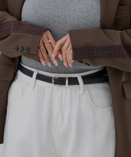 MANUELA(マヌエラ)の「【MANUELA】LEATHER BELT 20㎜ 102254/レザーベルト 20㎜(ベルト・レディース・ブラウン/グレー/ブラック/グレイッシュベージュ・FREE)」の6枚目の写真