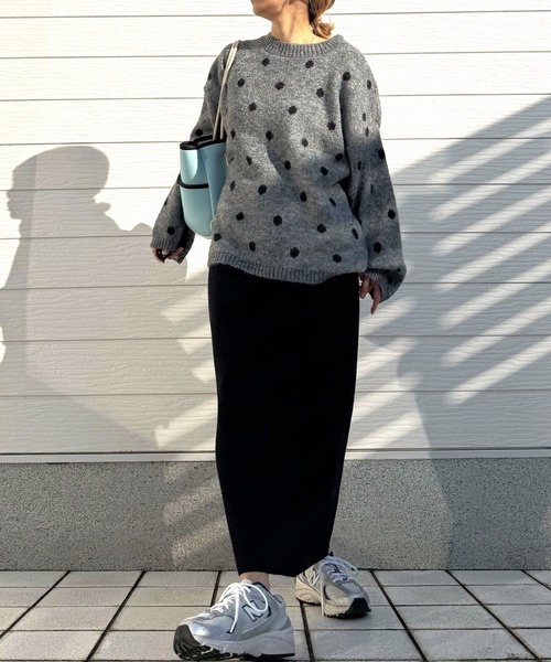 Q（キュー）の「ドットニット（ニット/セーター・レディース・ベージュ/グレー・MEDIUM）」の19枚目の写真