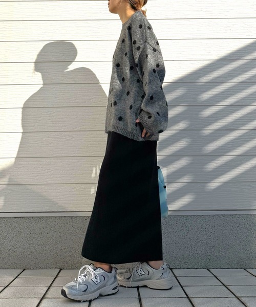 Q（キュー）の「ドットニット（ニット/セーター・レディース・ベージュ/グレー・MEDIUM）」の18枚目の写真