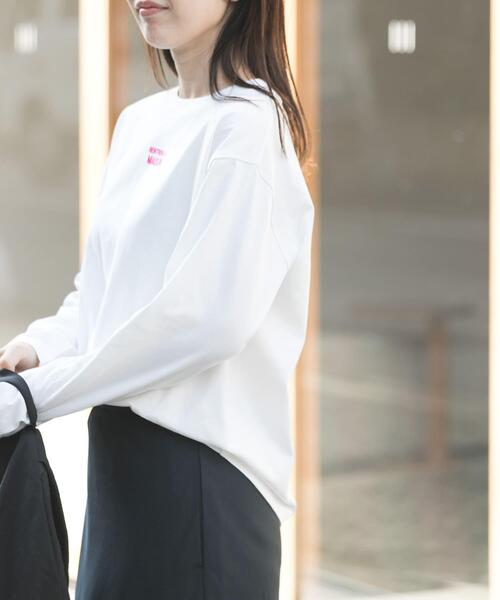 FORK&SPOON（フォークアンドスプーン）の「FORK&SPOON　フロッキープリントロングスリーブTシャツ（Tシャツ/カットソー・レディース・ホワイト系その他/グレー系その他・1）」の13枚目の写真