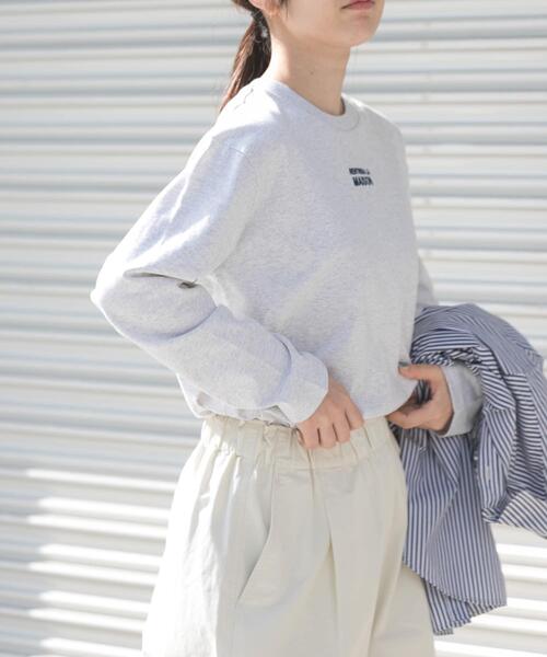 FORK&SPOON（フォークアンドスプーン）の「FORK&SPOON　フロッキープリントロングスリーブTシャツ（Tシャツ/カットソー・レディース・ホワイト系その他/グレー系その他・1）」の4枚目の写真