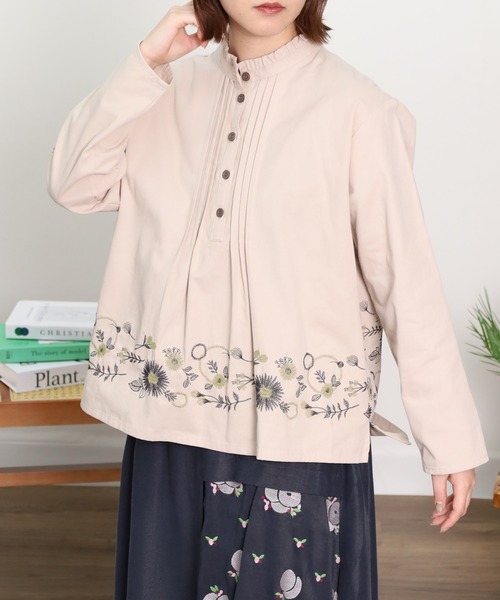 EMAGO 花ﾊﾟｰﾂ刺繍ﾌﾞﾗｳｽ