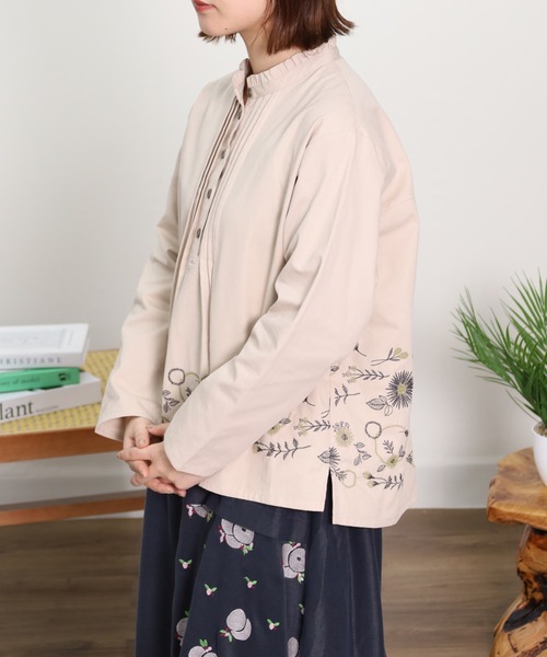 EMAGO 花ﾊﾟｰﾂ刺繍ﾌﾞﾗｳｽ
