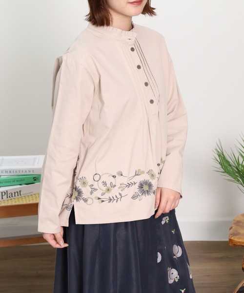 EMAGO 花ﾊﾟｰﾂ刺繍ﾌﾞﾗｳｽ