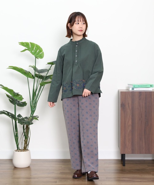 EMAGO 花ﾊﾟｰﾂ刺繍ﾌﾞﾗｳｽ