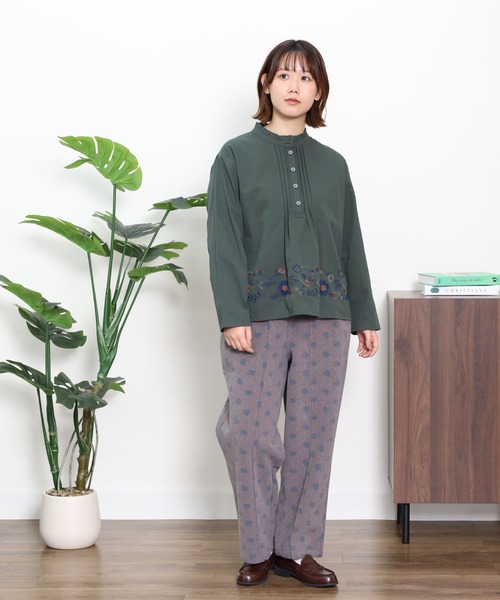 EMAGO 花ﾊﾟｰﾂ刺繍ﾌﾞﾗｳｽ