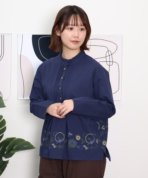 EMAGO 花ﾊﾟｰﾂ刺繍ﾌﾞﾗｳｽ