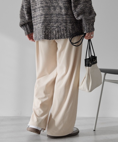 AMERICAN HOLIC（アメリカンホリック）の「カットコーデュロイパンツ（その他パンツ・レディース・アイボリー/ブラック/ライトグレー/モカ・L/M）」の14枚目の写真
