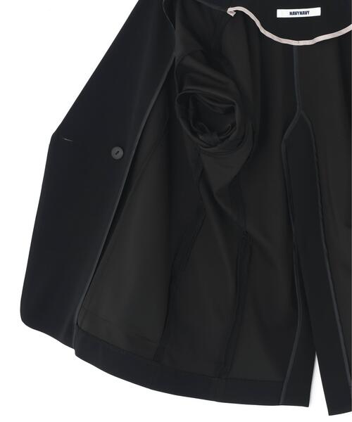 NAVYNAVY（ネイビーネイビー）の「【365ユーティリティ】洗えてシワになりづらい楽ちんキレイ見えジャージーセットアップ（テーラードジャケット・レディース・ネイビー/ブラック・MEDIUM/SMALL）」の21枚目の写真