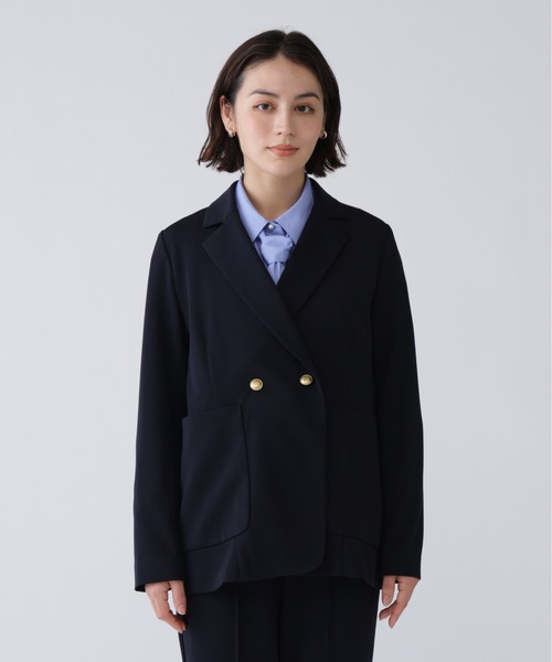 NAVYNAVY（ネイビーネイビー）の「【365ユーティリティ】洗えてシワになりづらい楽ちんキレイ見えジャージーセットアップ（テーラードジャケット・レディース・ネイビー/ブラック・MEDIUM/SMALL）」の13枚目の写真