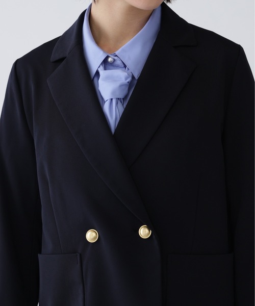 NAVYNAVY（ネイビーネイビー）の「【365ユーティリティ】洗えてシワになりづらい楽ちんキレイ見えジャージーセットアップ（テーラードジャケット・レディース・ネイビー/ブラック・MEDIUM/SMALL）」の7枚目の写真