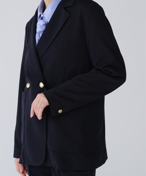 NAVYNAVY（ネイビーネイビー）の「【365ユーティリティ】洗えてシワになりづらい楽ちんキレイ見えジャージーセットアップ（テーラードジャケット・レディース・ネイビー/ブラック・MEDIUM/SMALL）」の8枚目の写真