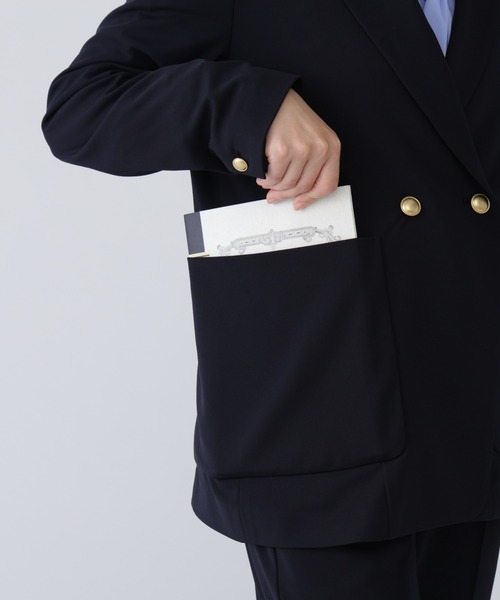 NAVYNAVY（ネイビーネイビー）の「【365ユーティリティ】洗えてシワになりづらい楽ちんキレイ見えジャージーセットアップ（テーラードジャケット・レディース・ネイビー/ブラック・MEDIUM/SMALL）」の4枚目の写真