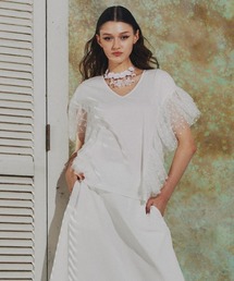 Sov.（ソブ）の「チュール Vネックカットソー（Tシャツ/カットソー）」