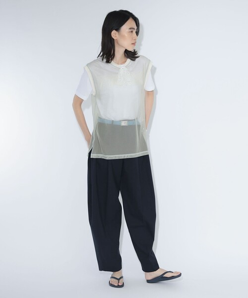 maturely(マチュアリー)の「【8/6再値下げ】maturely / シャンブレー チュール ノースリーブ(Tシャツ/カットソー・レディース・ベージュ/グリーン/チャコールグレー・ONE SIZE)」の10枚目の写真
