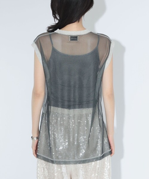 maturely(マチュアリー)の「【8/6再値下げ】maturely / シャンブレー チュール ノースリーブ(Tシャツ/カットソー・レディース・ベージュ/グリーン/チャコールグレー・ONE SIZE)」の20枚目の写真