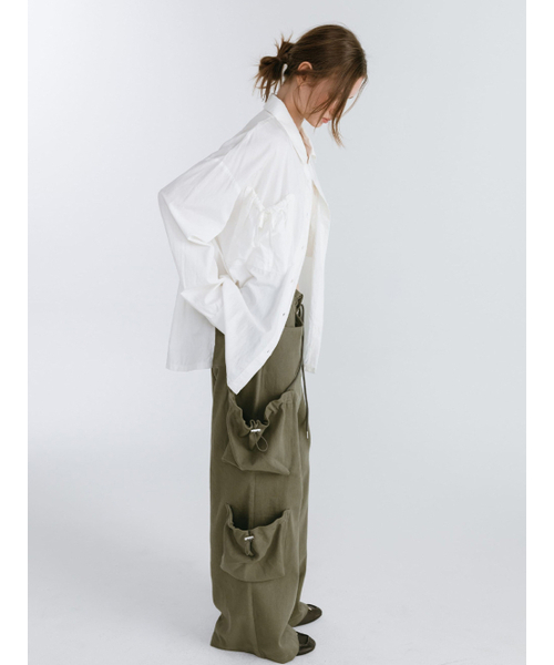 MOIFAIRE(モイフェア)の「SHIRRING POCKET SHIRT / WHITE(シャツ/ブラウス・レディース・その他・ONE SIZE)」の2枚目の写真