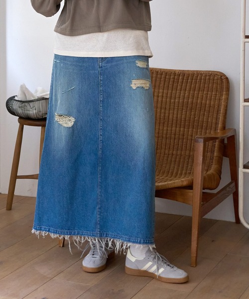 RNA-N(アールエヌエーエヌ)の「G1104 デニムロングスカート(デニムスカート・レディース・ブルー系その他・FREE)」の1枚目の写真