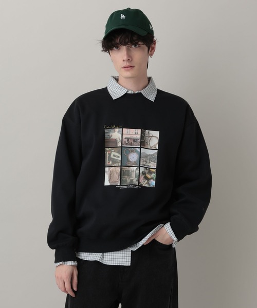 RAGEBLUE(レイジブルー)の「Collage Photographer Print Sweat/コラージュフォトプリントCN(スウェット・メンズ・レッド/ブラック/グレー系その他・LARGE/MEDIUM)」の2枚目の写真