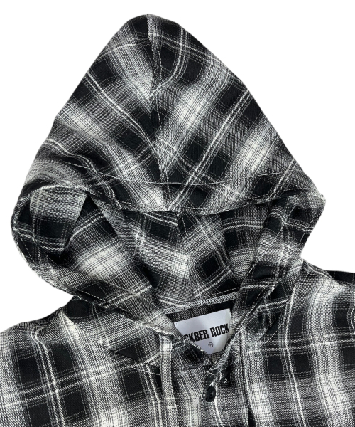 SK8ER ROCK(スケーターロック)の「Cross Cut-Off Tartan Check Hoodie Shirt ((Black))(シャツ/ブラウス・メンズ・その他・ONE SIZE)」の3枚目の写真