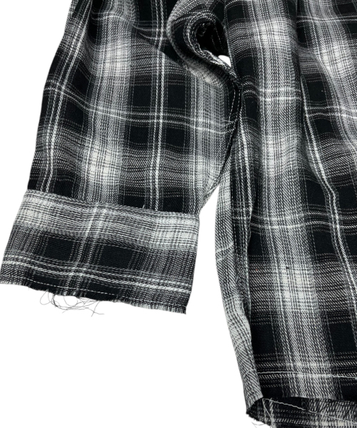 SK8ER ROCK(スケーターロック)の「Cross Cut-Off Tartan Check Hoodie Shirt ((Black))(シャツ/ブラウス・メンズ・その他・ONE SIZE)」の7枚目の写真