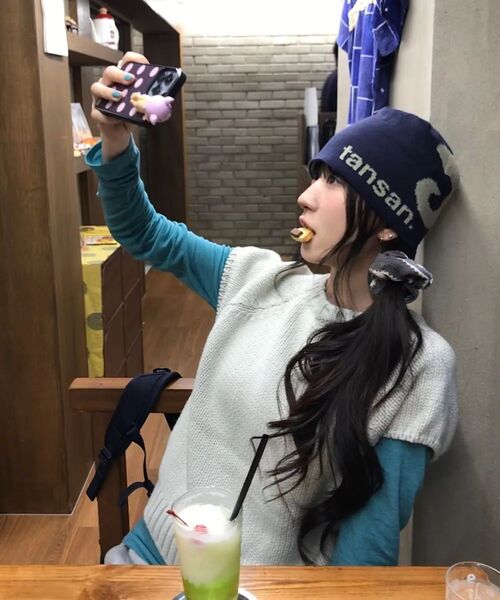 TANSANMAGNESIUM(タンサン マグネシウム)の「ジャカード混ロゴビーニー(ネイビー)(ニットキャップ/ビーニー・レディース・その他・ONE SIZE)」の9枚目の写真
