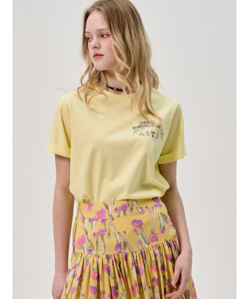 Sorry,Too Much Love(ソーリートゥーマッチラブ)の「ソラブログカフテッド半袖Tシャツ_イエロー(Tシャツ/カットソー・レディース・その他・FREE)」の1枚目の写真