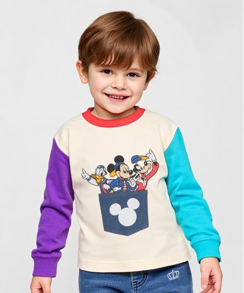 Disney（ディズニー）の「ディズニー デニムポケットロンT 1253K（Tシャツ/カットソー・キッズ・パープル/レッド・90cm/100cm/110cm/120cm/130cm/140cm）」の2枚目の写真