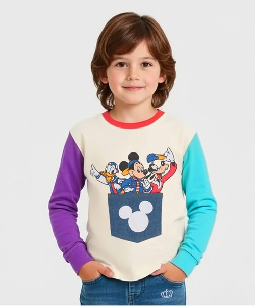 Disney（ディズニー）の「ディズニー デニムポケットロンT 1253K（Tシャツ/カットソー・キッズ・パープル/レッド・90cm/100cm/110cm/120cm/130cm/140cm）」の4枚目の写真