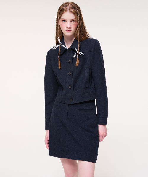 ETMON(エトモン)の「Lip Pocket Mini Skirt, Navy(スカート・レディース・その他・S/M)」の2枚目の写真