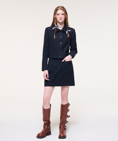 ETMON(エトモン)の「Lip Pocket Mini Skirt, Navy(スカート・レディース・その他・S/M)」の4枚目の写真
