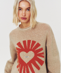 RELAXED LOGO KNIT PULLOVER BEIGE