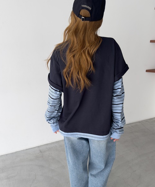 セール】Lakey Park ボーダーレイヤードロンT（Tシャツ/カットソー