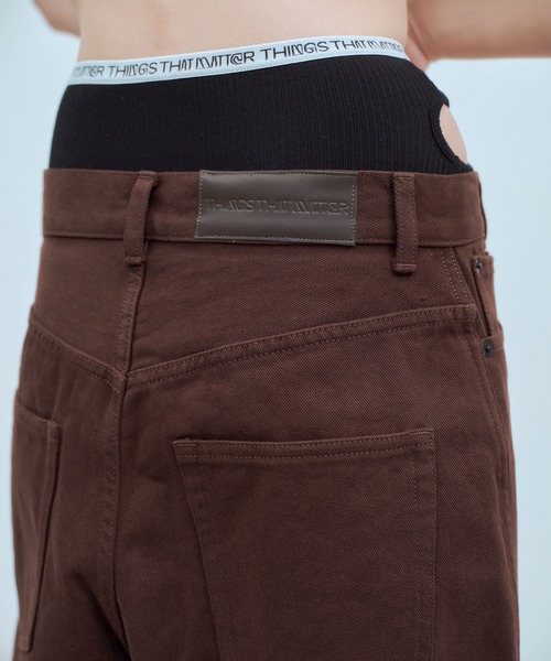 THINGS THAT MATTER（シングス ザット マター）の「EARTH BROWN PANTS / アース ブラウン パンツ（デニムパンツ・レディース・ブラウン・1/2）」の9枚目の写真