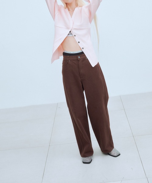 THINGS THAT MATTER（シングス ザット マター）の「EARTH BROWN PANTS / アース ブラウン パンツ（デニムパンツ・レディース・ブラウン・1/2）」の4枚目の写真
