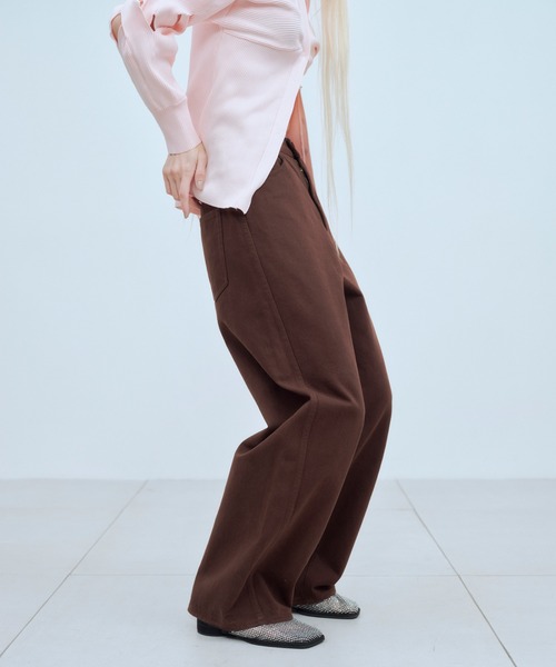 THINGS THAT MATTER（シングス ザット マター）の「EARTH BROWN PANTS / アース ブラウン パンツ（デニムパンツ・レディース・ブラウン・1/2）」の5枚目の写真
