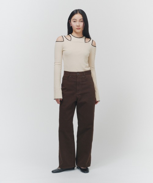 THINGS THAT MATTER（シングス ザット マター）の「EARTH BROWN PANTS / アース ブラウン パンツ（デニムパンツ・レディース・ブラウン・1/2）」の14枚目の写真
