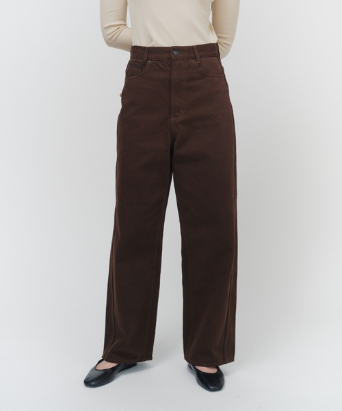 THINGS THAT MATTER（シングス ザット マター）の「EARTH BROWN PANTS / アース ブラウン パンツ（デニムパンツ・レディース・ブラウン・1/2）」の15枚目の写真