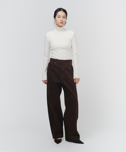 THINGS THAT MATTER（シングス ザット マター）の「EARTH BROWN PANTS / アース ブラウン パンツ（デニムパンツ・レディース・ブラウン・1/2）」の18枚目の写真