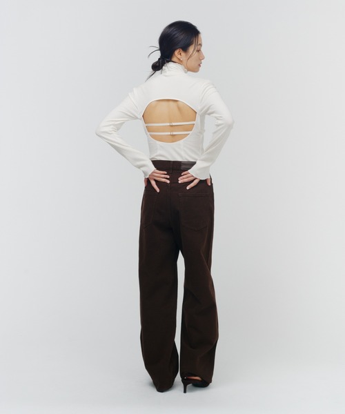 THINGS THAT MATTER（シングス ザット マター）の「EARTH BROWN PANTS / アース ブラウン パンツ（デニムパンツ・レディース・ブラウン・1/2）」の19枚目の写真