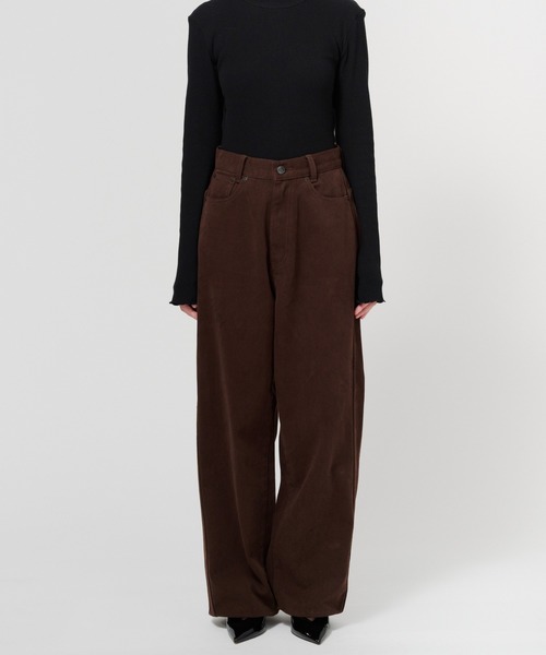 THINGS THAT MATTER（シングス ザット マター）の「EARTH BROWN PANTS / アース ブラウン パンツ（デニムパンツ・レディース・ブラウン・1/2）」の21枚目の写真