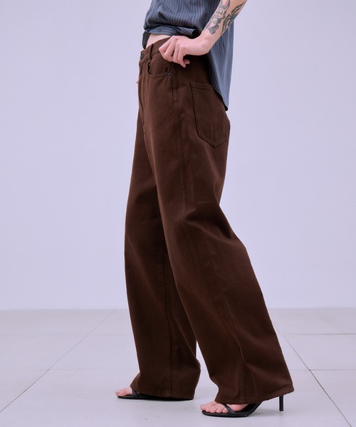 THINGS THAT MATTER(シングス ザット マター)の「EARTH BROWN PANTS / アース ブラウン パンツ(デニムパンツ・レディース・ブラウン・1/2)」の20枚目の写真
