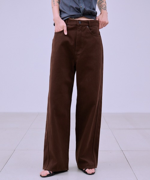 THINGS THAT MATTER(シングス ザット マター)の「EARTH BROWN PANTS / アース ブラウン パンツ(デニムパンツ・レディース・ブラウン・1/2)」の22枚目の写真