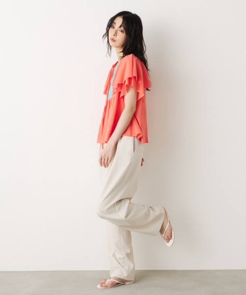 Unitage(ユニテージ)の「リネンライクタックパンツ(その他パンツ・レディース・ブラック/アイボリー/モカ・FREE)」の12枚目の写真