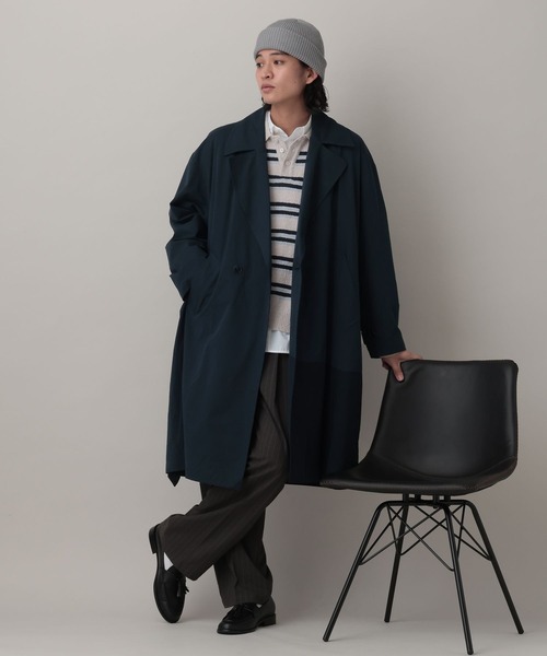 RAGEBLUE（レイジブルー）の「Tielocken Long Coat / タイロッケンロングコート（その他アウター・メンズ・ネイビー/ベージュ・LARGE/MEDIUM）」の5枚目の写真