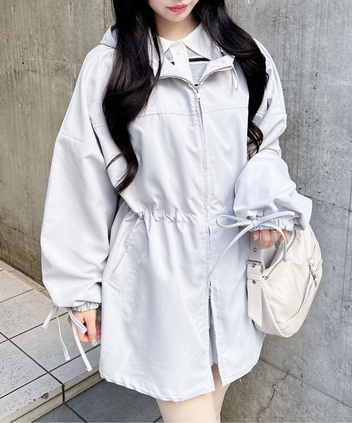 INGNI（イング）の「ミドル丈袖リボン2Wayマウンテンパーカー（マウンテンパーカー・レディース・ピンク/ライトグレー/ライトベージュ/ブラック/アイボリー・M）」の16枚目の写真