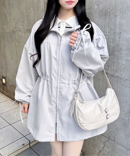 INGNI（イング）の「ミドル丈袖リボン2Wayマウンテンパーカー（マウンテンパーカー・レディース・ピンク/ライトグレー/ライトベージュ/ブラック/アイボリー・M）」の17枚目の写真