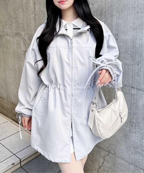 INGNI（イング）の「ミドル丈袖リボン2Wayマウンテンパーカー（マウンテンパーカー・レディース・ピンク/ライトグレー/ライトベージュ/ブラック/アイボリー・M）」の18枚目の写真