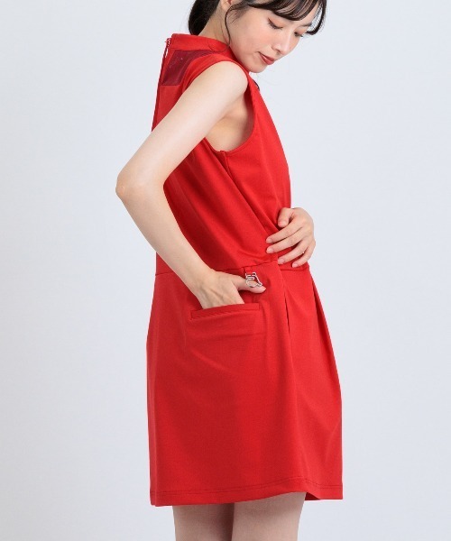 archivio(アルチビオ)の「<LADIES>シアー切替撥水ノースリワンピース(ワンピース・レディース・ブラック/ホワイト/レッド・M/S/L)」の17枚目の写真